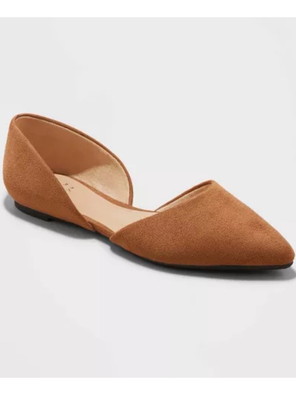 a new day Pointed D'Orsay Flat in Camel Suede